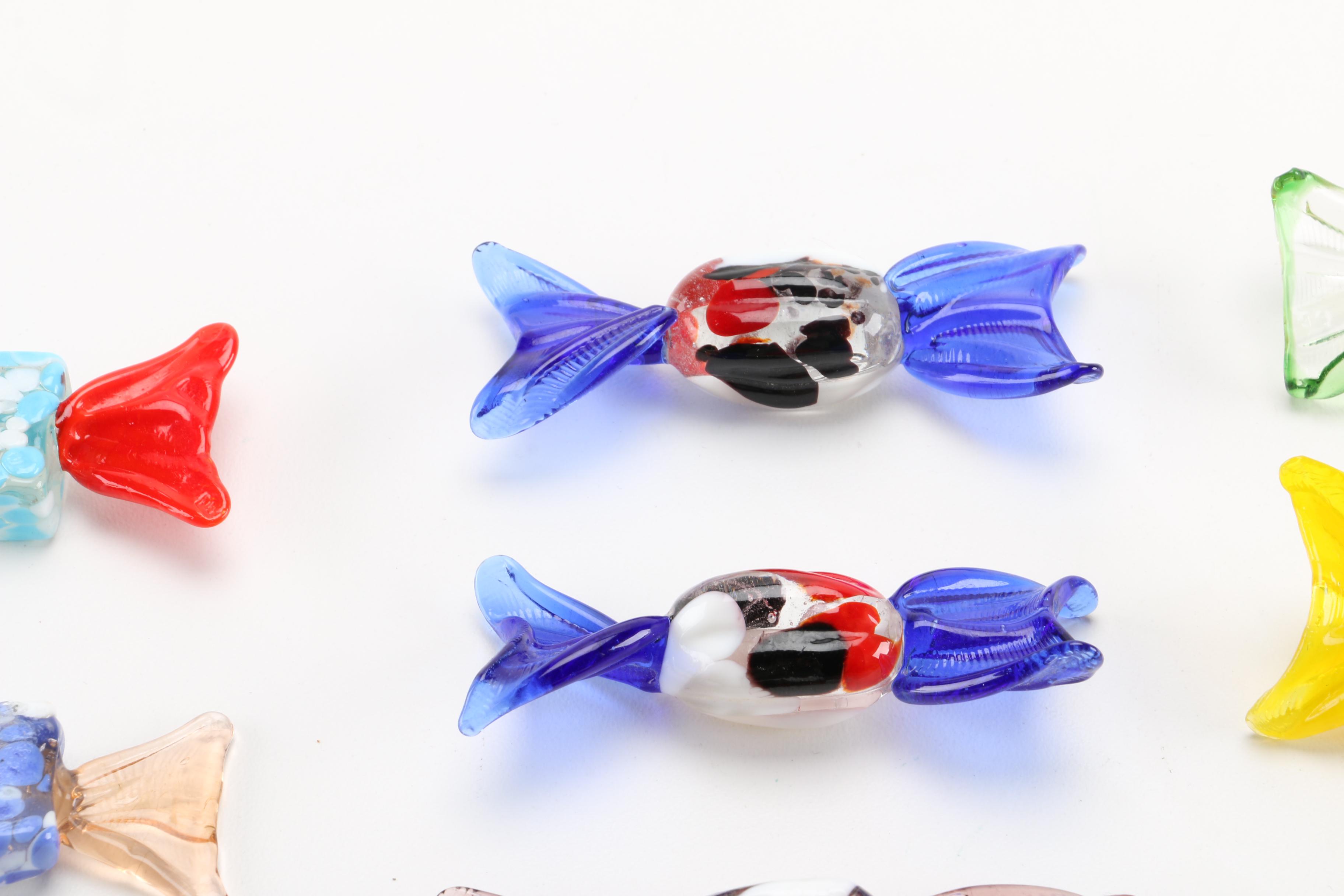 Hand Blown Glass Candy Dish With Glass Candy Collection