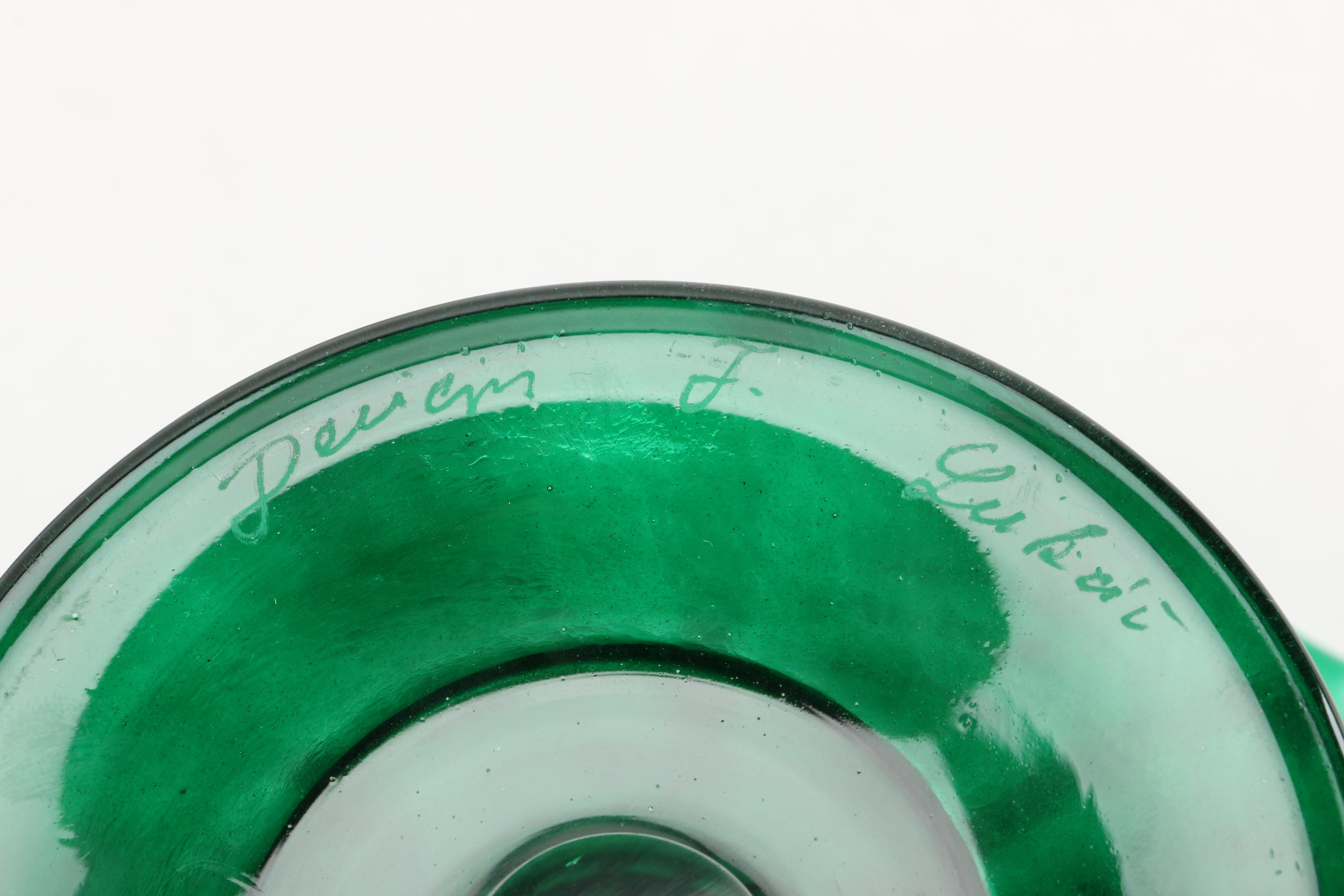 Hand Blown Glass Candy Dish With Glass Candy Collection