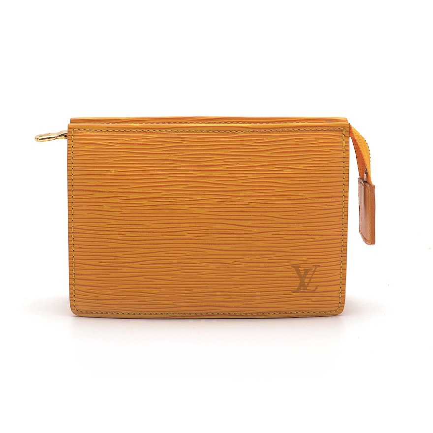 Louis Vuitton Tasili Yellow Epi Leather Small Cosmetic Bag