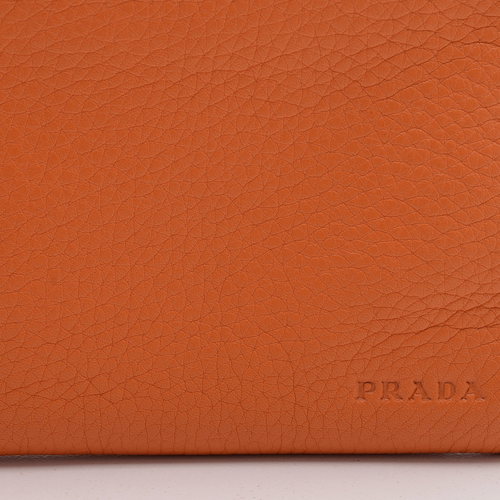 2001 Prada Orange Daino Leather Clutch