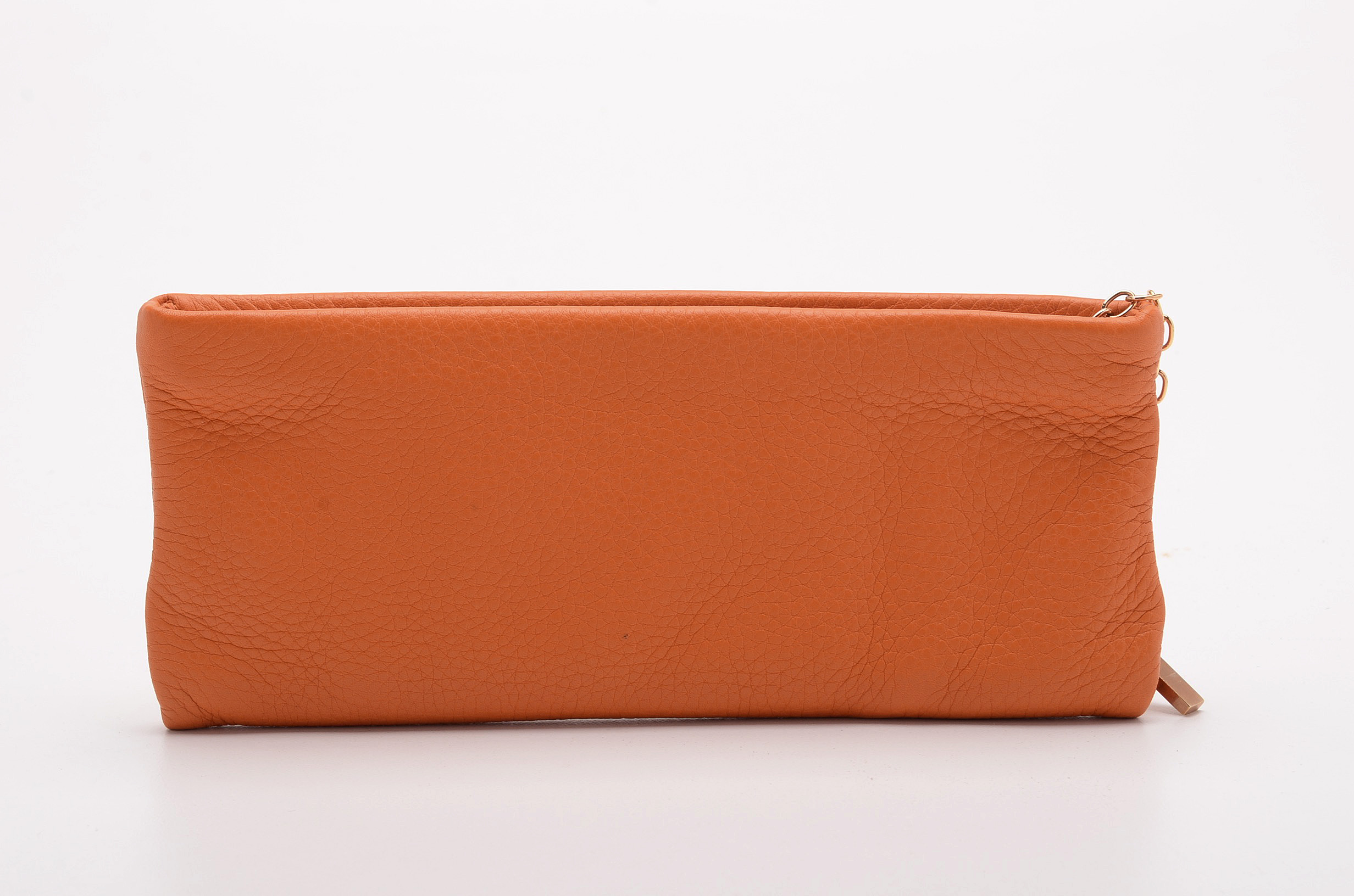2001 Prada Orange Daino Leather Clutch