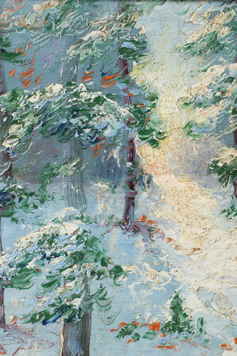 Wallace Howard Oil Painting on Board Wintry Landscape