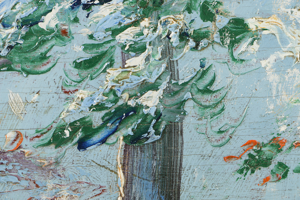 Wallace Howard Oil Painting on Board Wintry Landscape