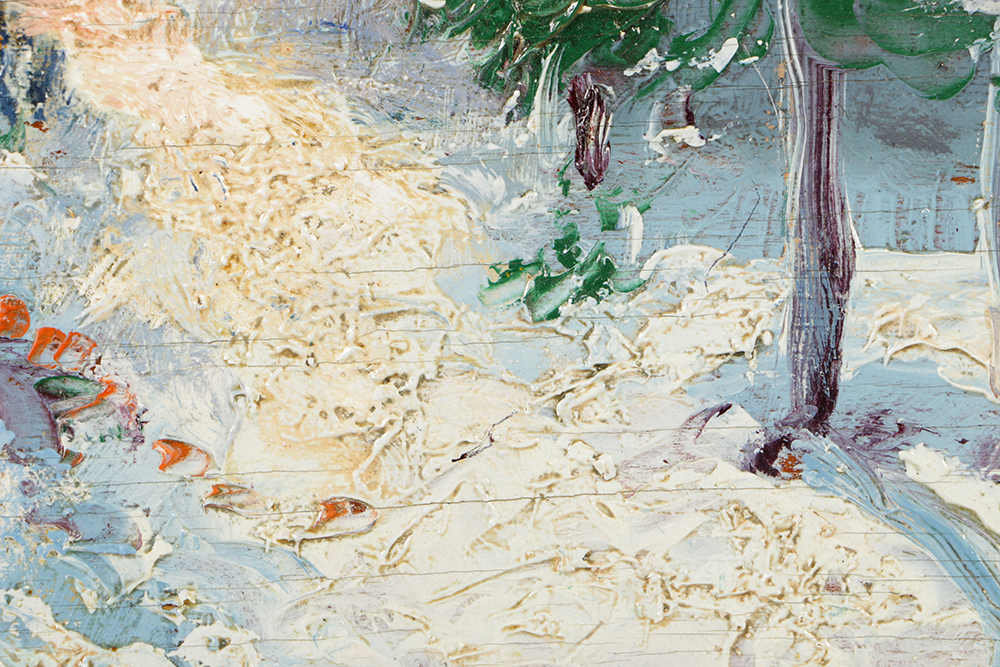 Wallace Howard Oil Painting on Board Wintry Landscape