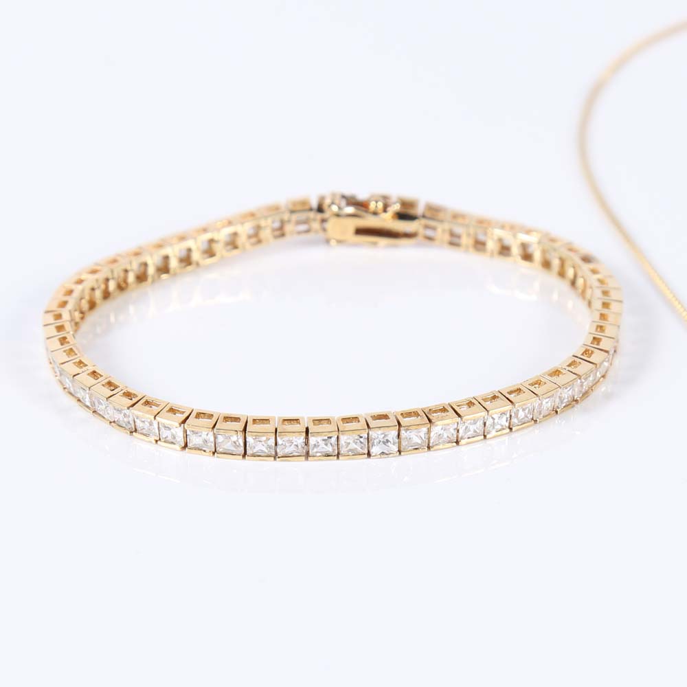 Vermeil Cubic Zirconia Necklace and Bracelet