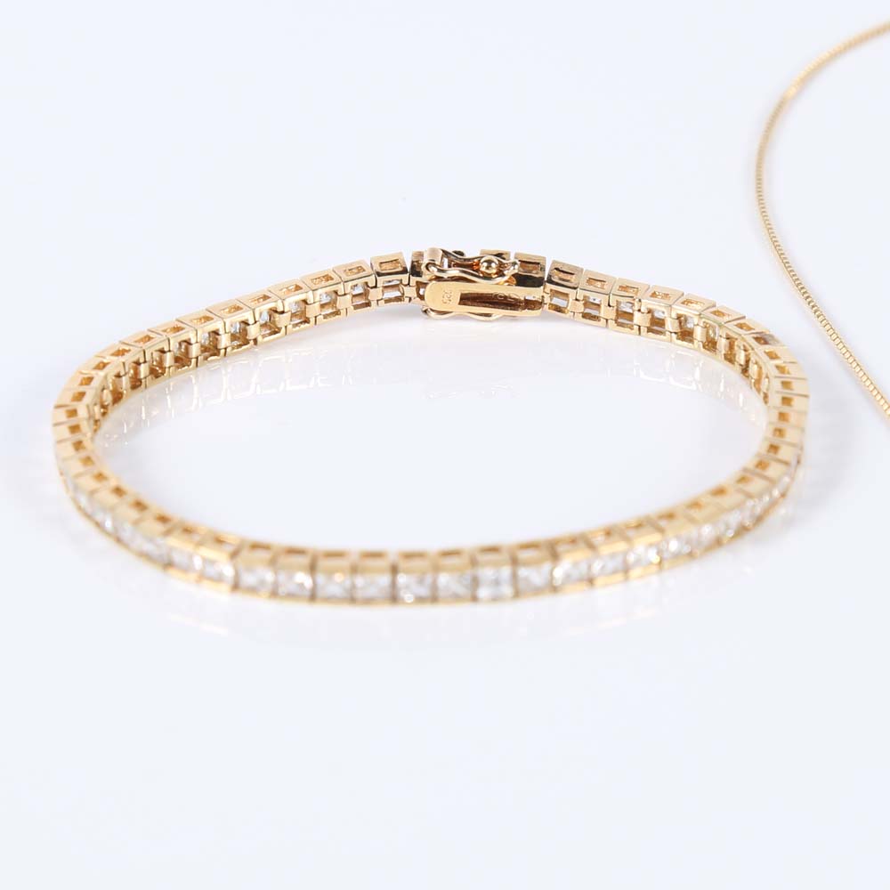 Vermeil Cubic Zirconia Necklace and Bracelet