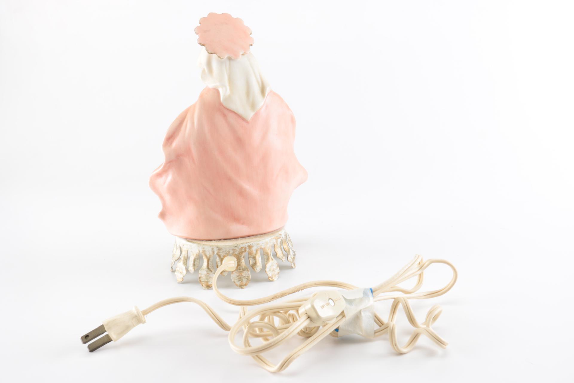 Historic Church Roof Tile and Vintage Religious Lamp