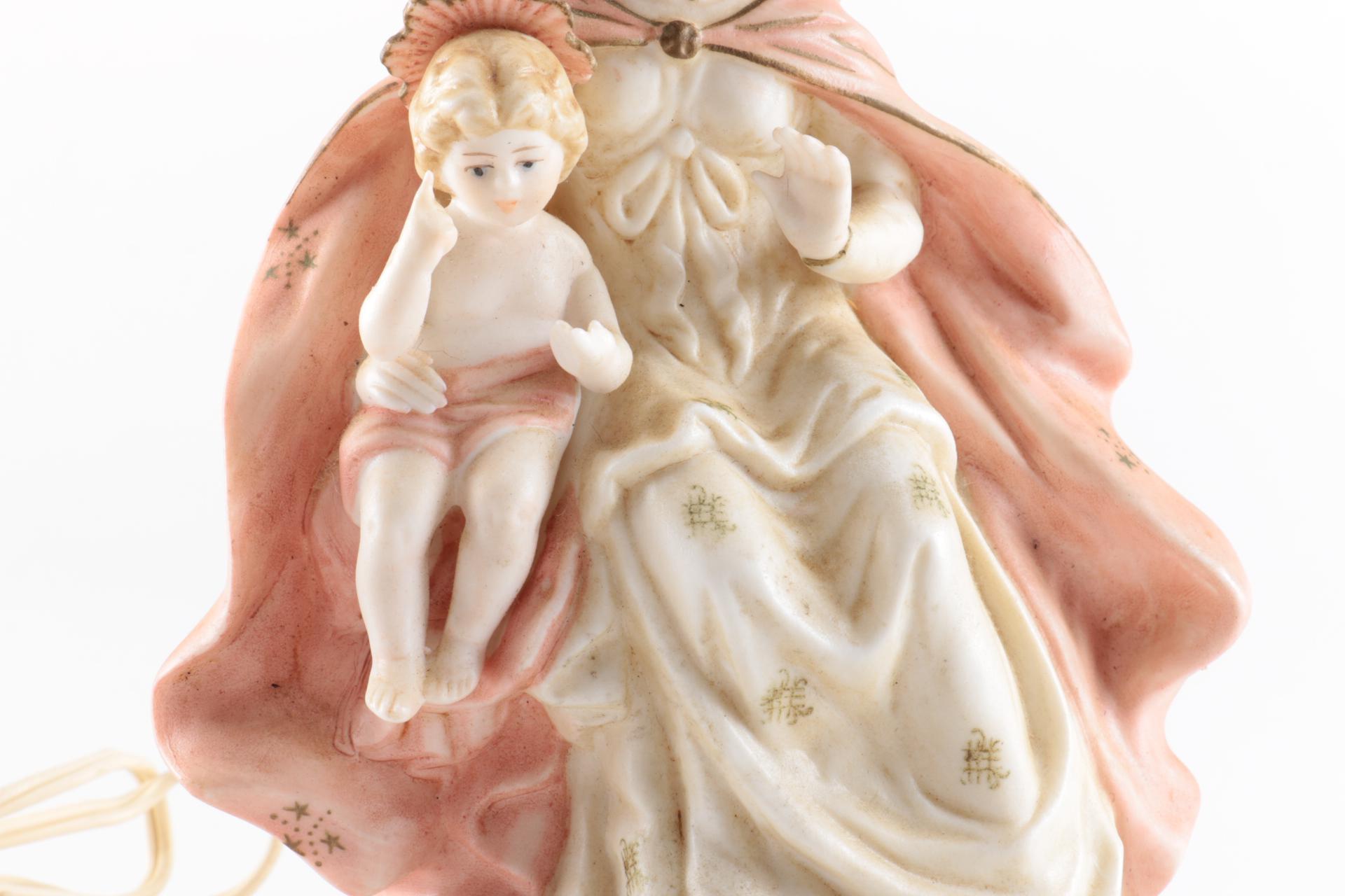 Historic Church Roof Tile and Vintage Religious Lamp