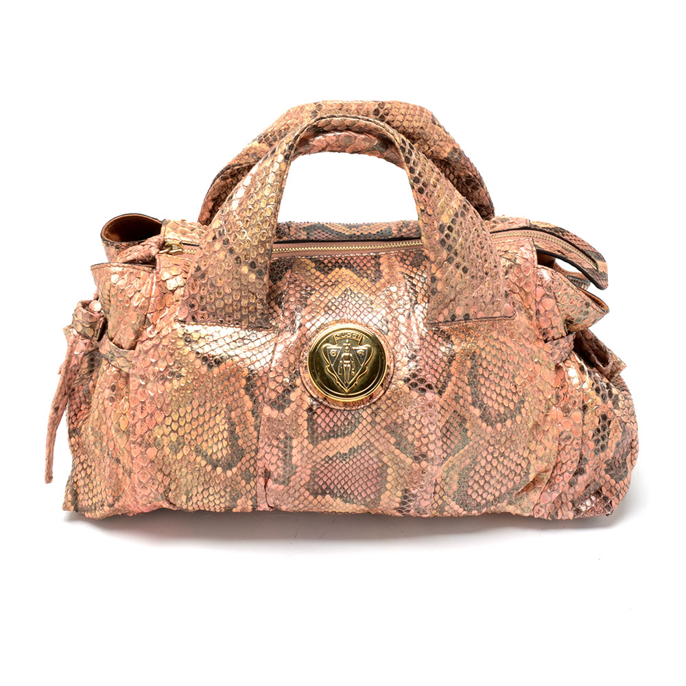 Gucci Python Snakeskin Leather Handbag