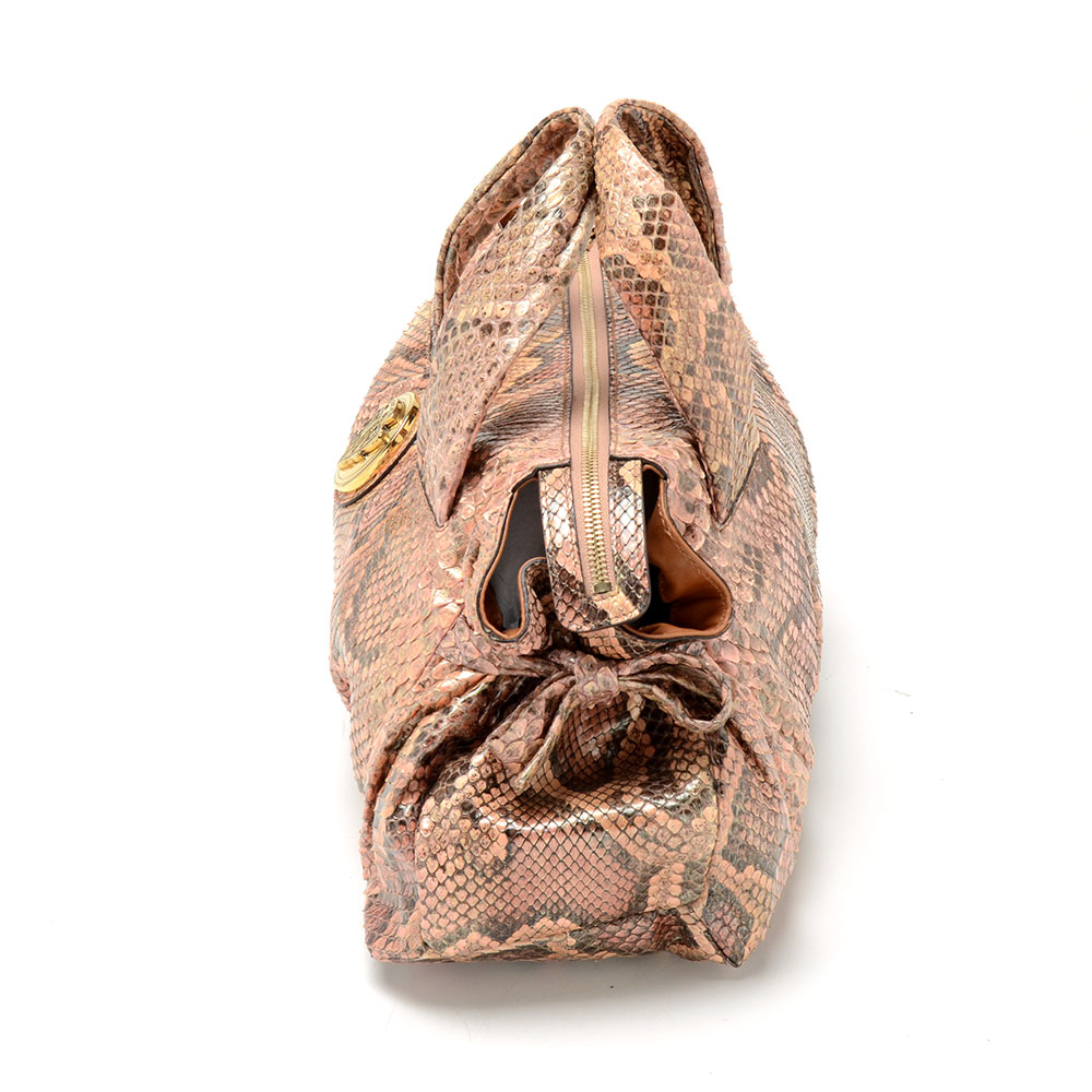 Gucci Python Snakeskin Leather Handbag