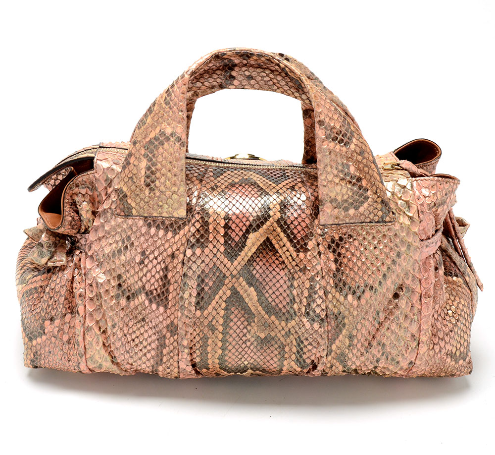 Gucci Python Snakeskin Leather Handbag