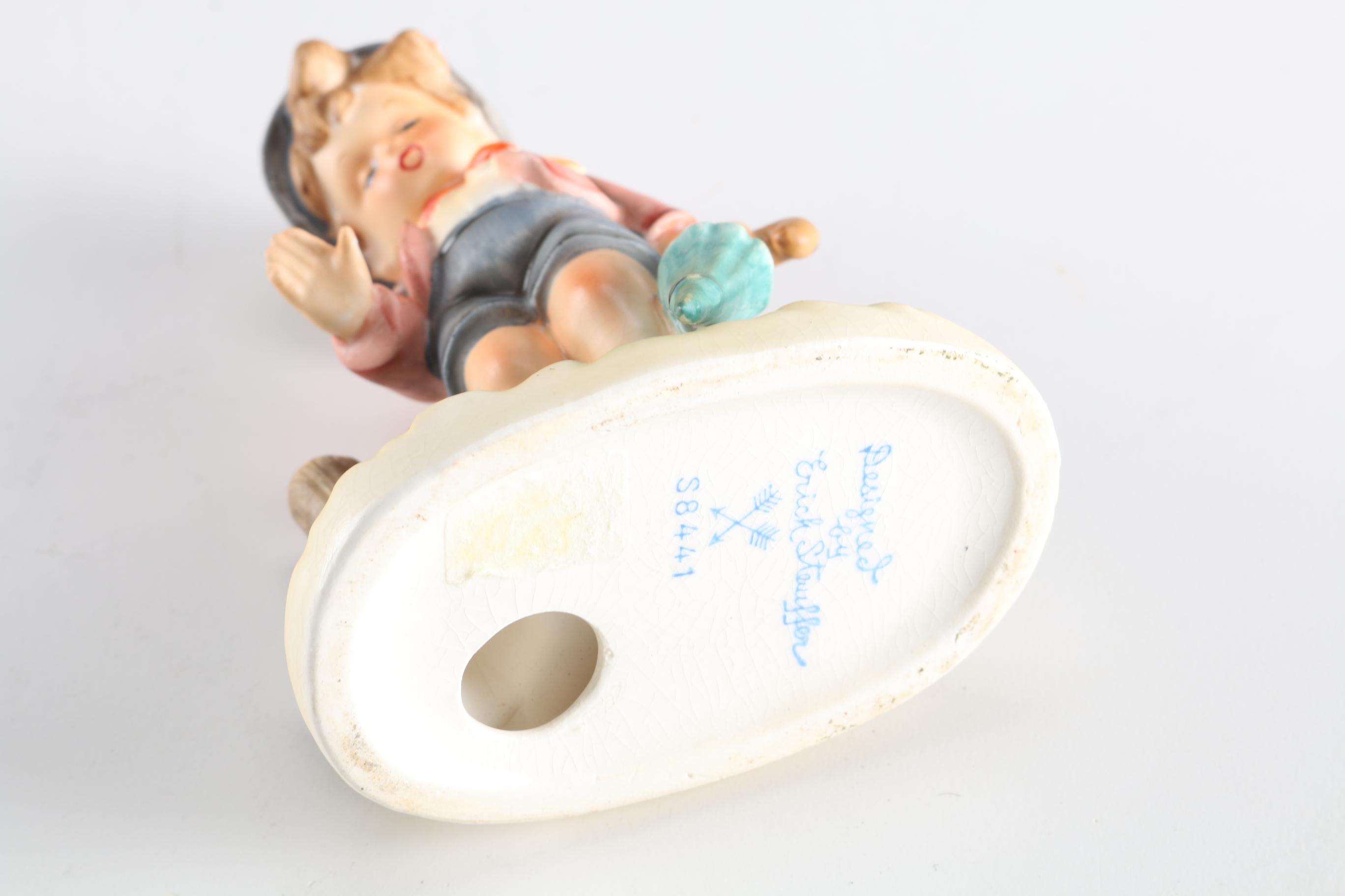 Erich Stauffer Figurine of a German Boy with Umbrella