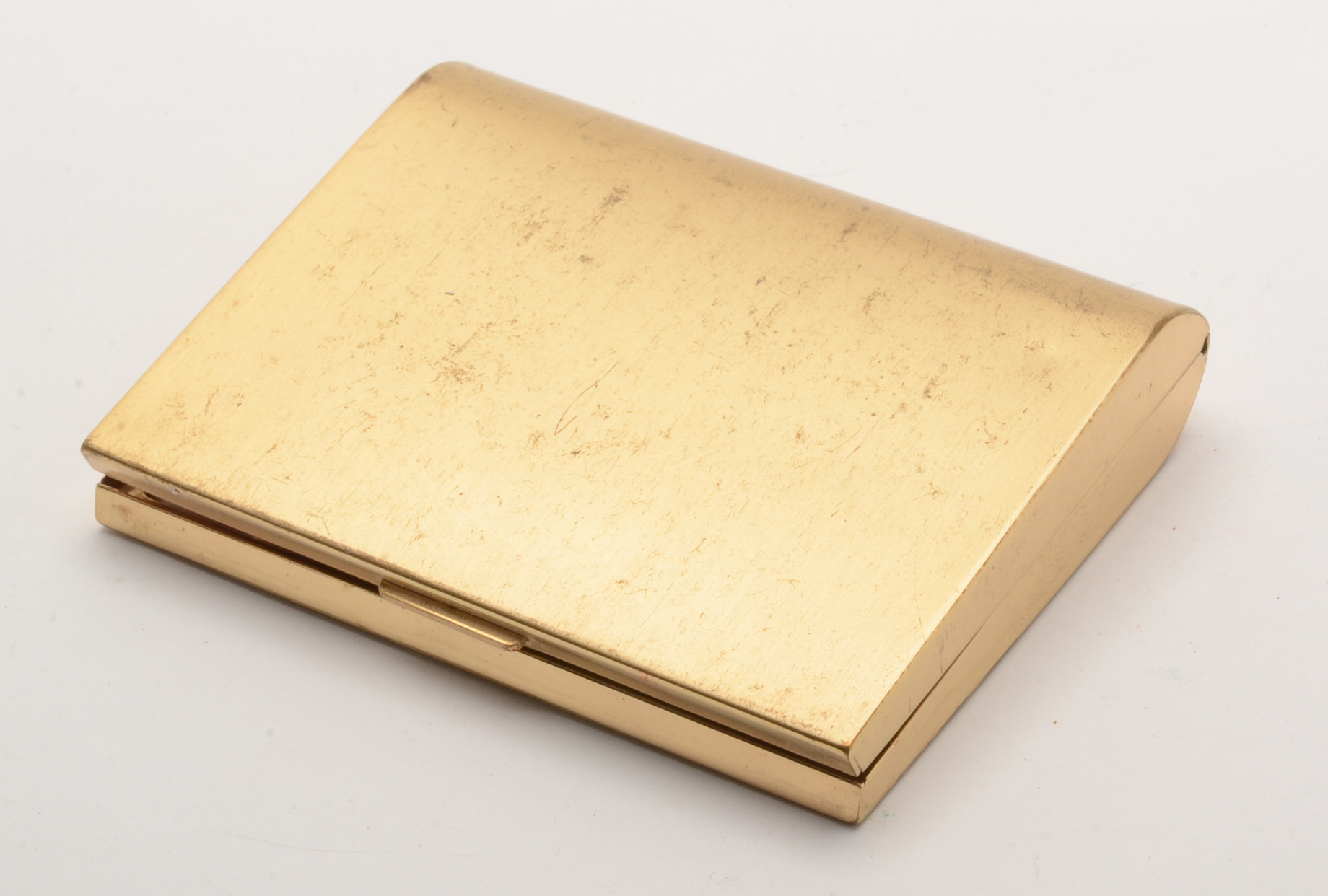 Pairing of Vintage Gold-Tone Makeup Compacts Including Lentheric