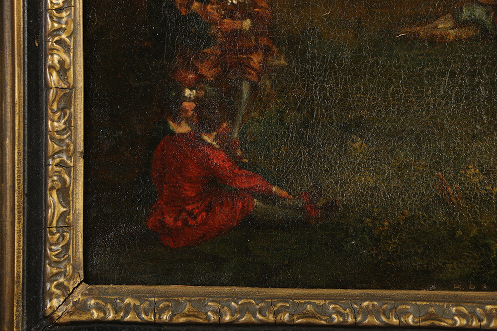 Early 19th Century Oil Painting on Canvas in the manner of Jean-Antoine Watteau