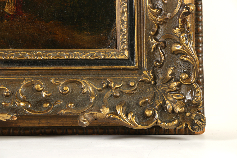 Early 19th Century Oil Painting on Canvas in the manner of Jean-Antoine Watteau