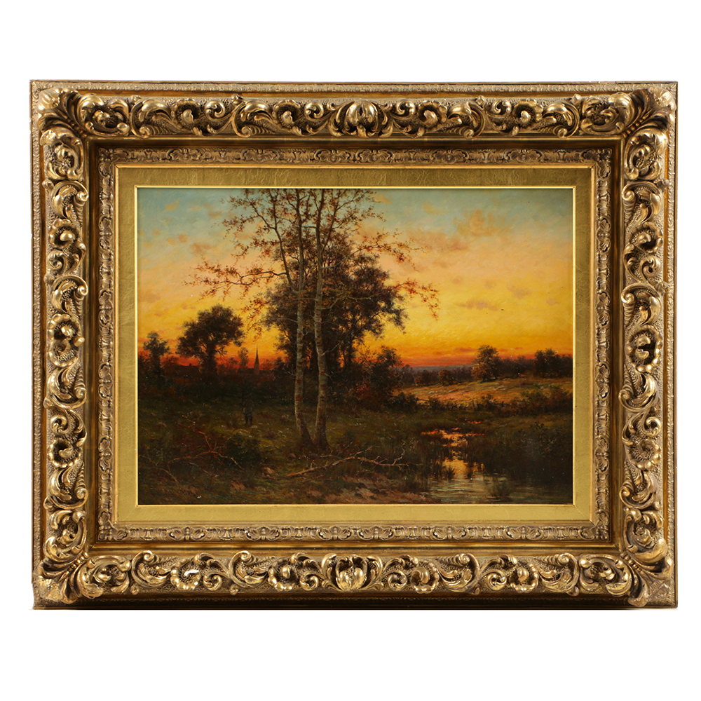 Outstanding G. Sandford Oil Painting on Canvas Tonalist Landscape