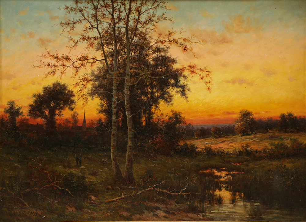 Outstanding G. Sandford Oil Painting on Canvas Tonalist Landscape