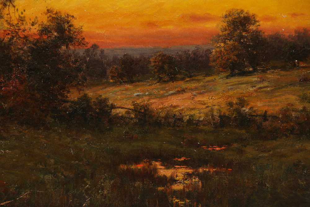 Outstanding G. Sandford Oil Painting on Canvas Tonalist Landscape