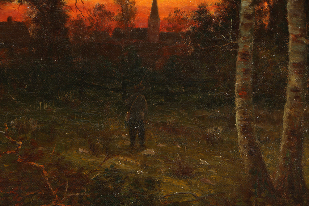 Outstanding G. Sandford Oil Painting on Canvas Tonalist Landscape