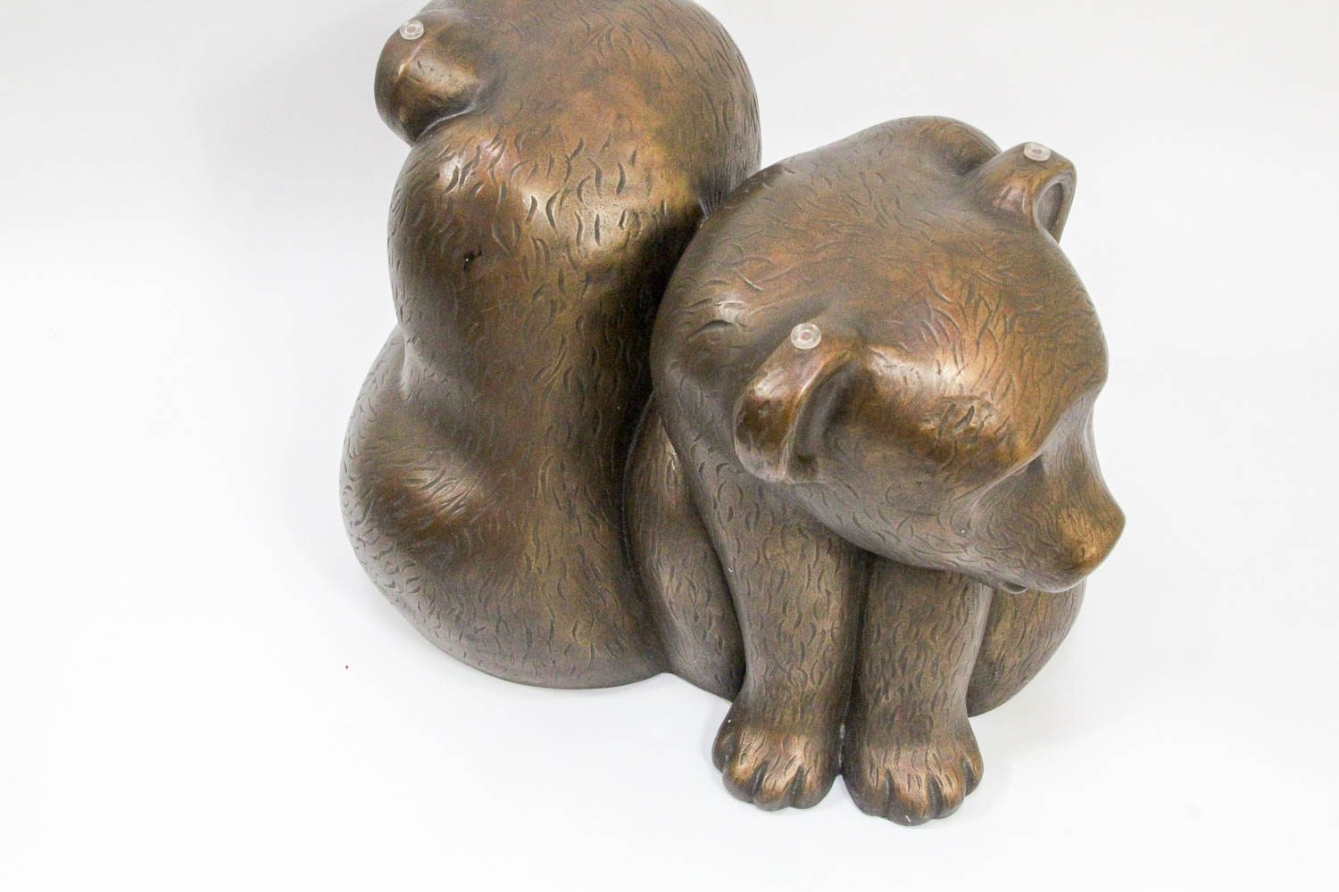 Presidential Furniture Co. Glass Top Coffee Table With Bear Cub Base