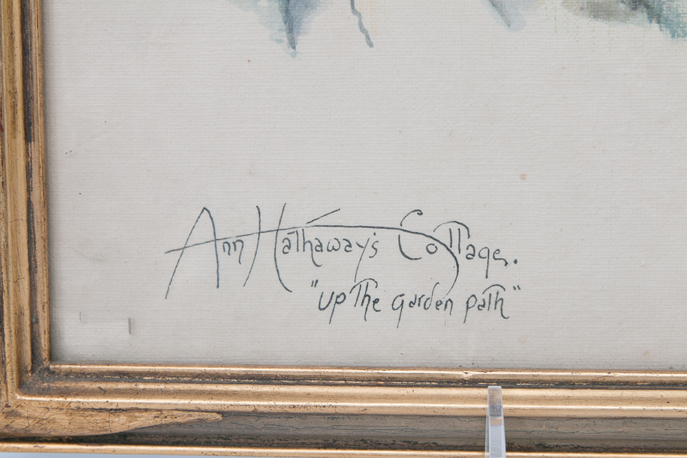 Dorothy Buckley Signed Watercolor "Ann Hathaway's Cottage - Up the Garden Path"