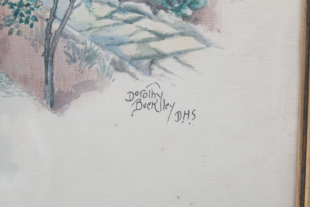 Dorothy Buckley Signed Watercolor "Ann Hathaway's Cottage - Up the Garden Path"