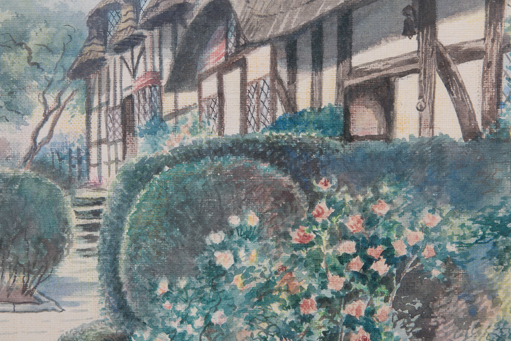 Dorothy Buckley Signed Watercolor "Ann Hathaway's Cottage - Up the Garden Path"