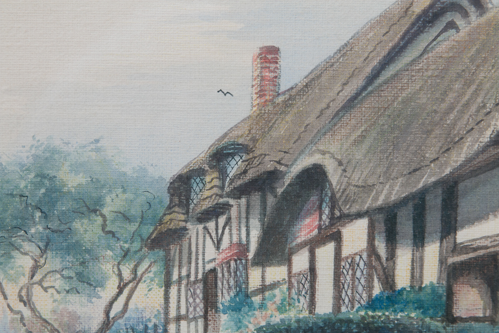 Dorothy Buckley Signed Watercolor "Ann Hathaway's Cottage - Up the Garden Path"