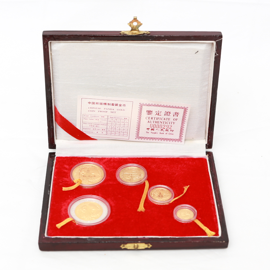 1993 China Five-Coin Gold Panda Proof Set