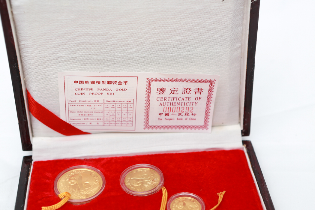 1993 China Five-Coin Gold Panda Proof Set