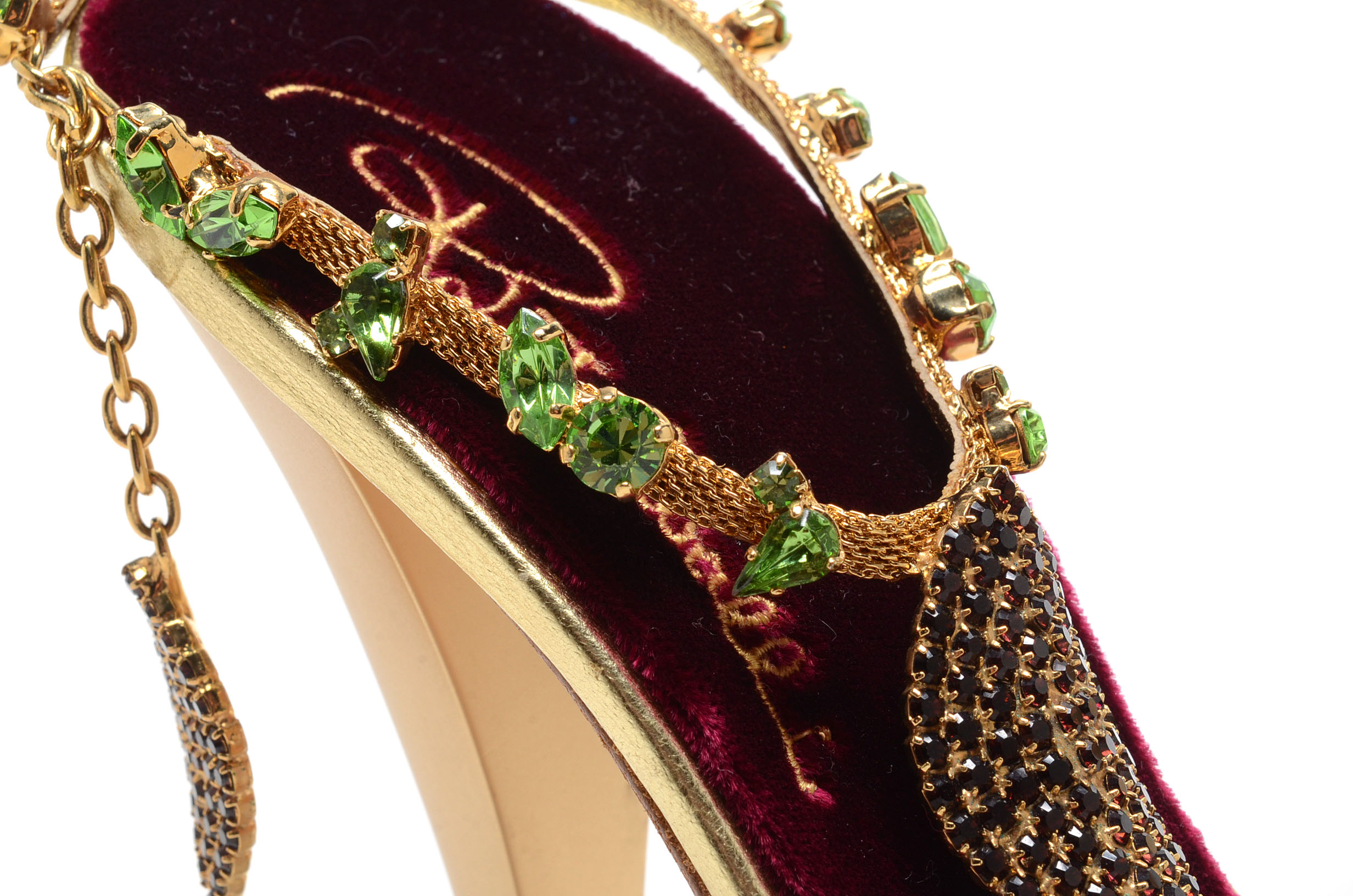 Roberto Cavalli Gold Metallic Leather Sling Back Dress Sandals Embellished with Swarovski Crystals