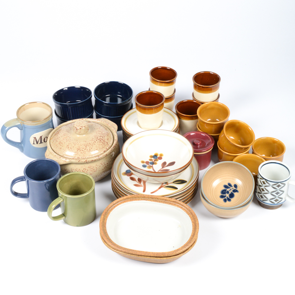 Eclectic Stoneware Assortment Featuring Noritake