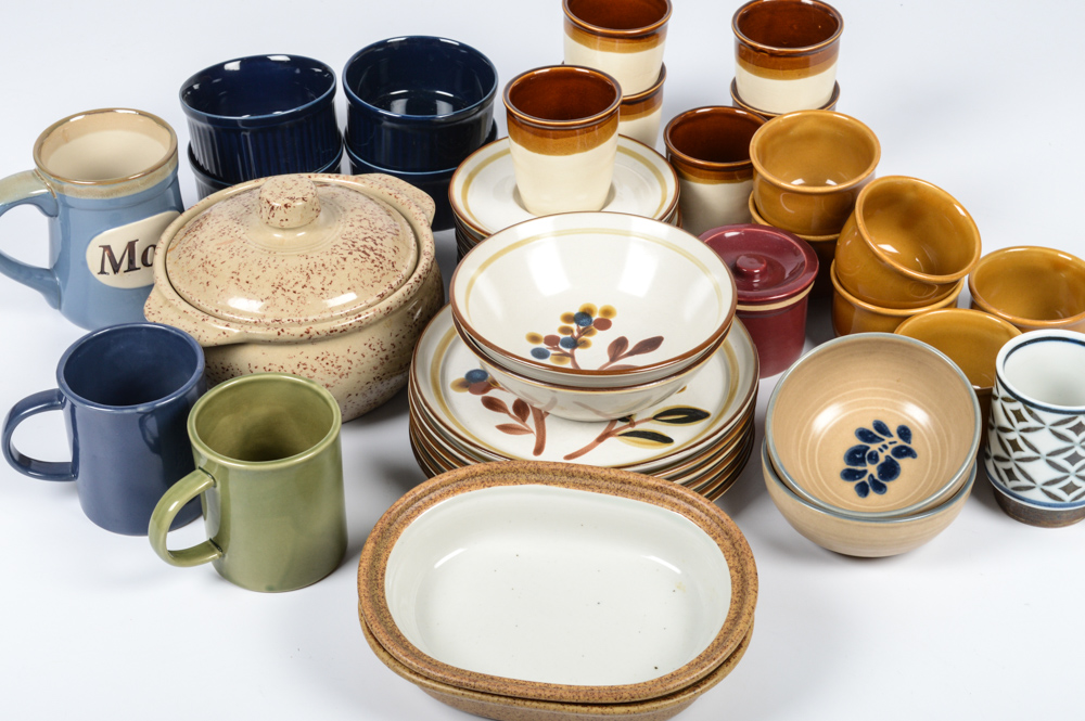 Eclectic Stoneware Assortment Featuring Noritake