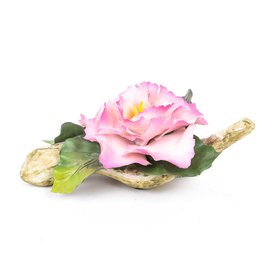 Fabar Italian Hand Painted Capodimonte Style Porcelain Rose