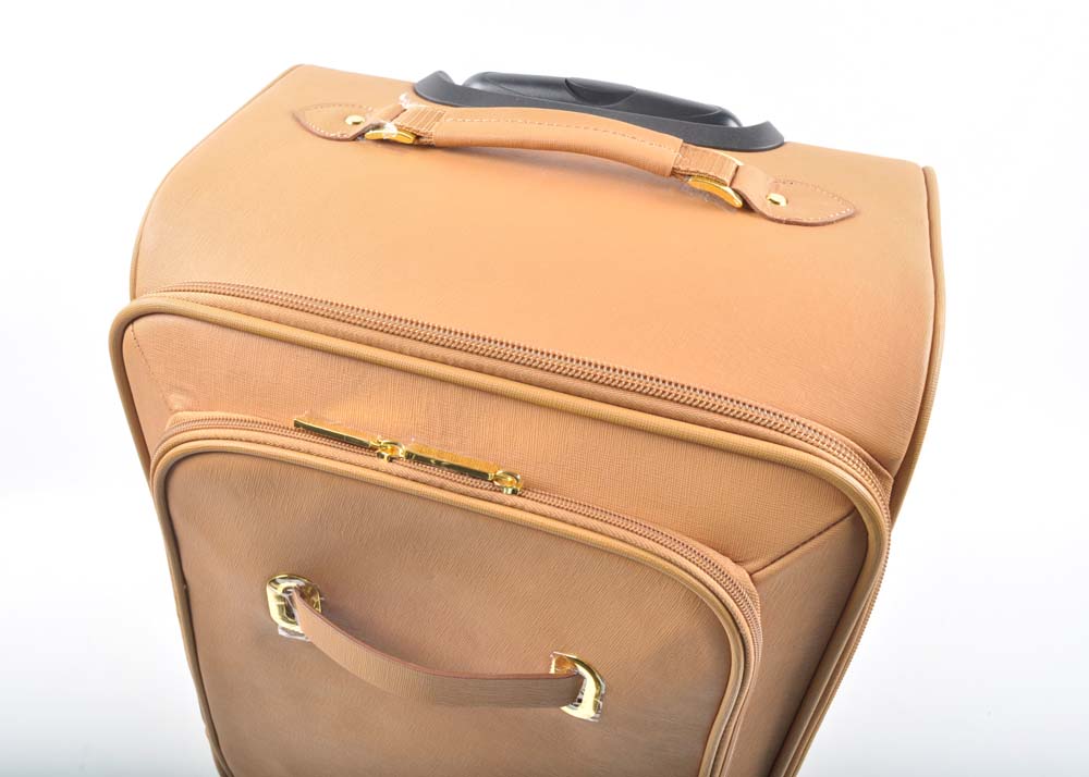Joy Mangano Rolling Suitcase with Leather Joy and Iman Tote