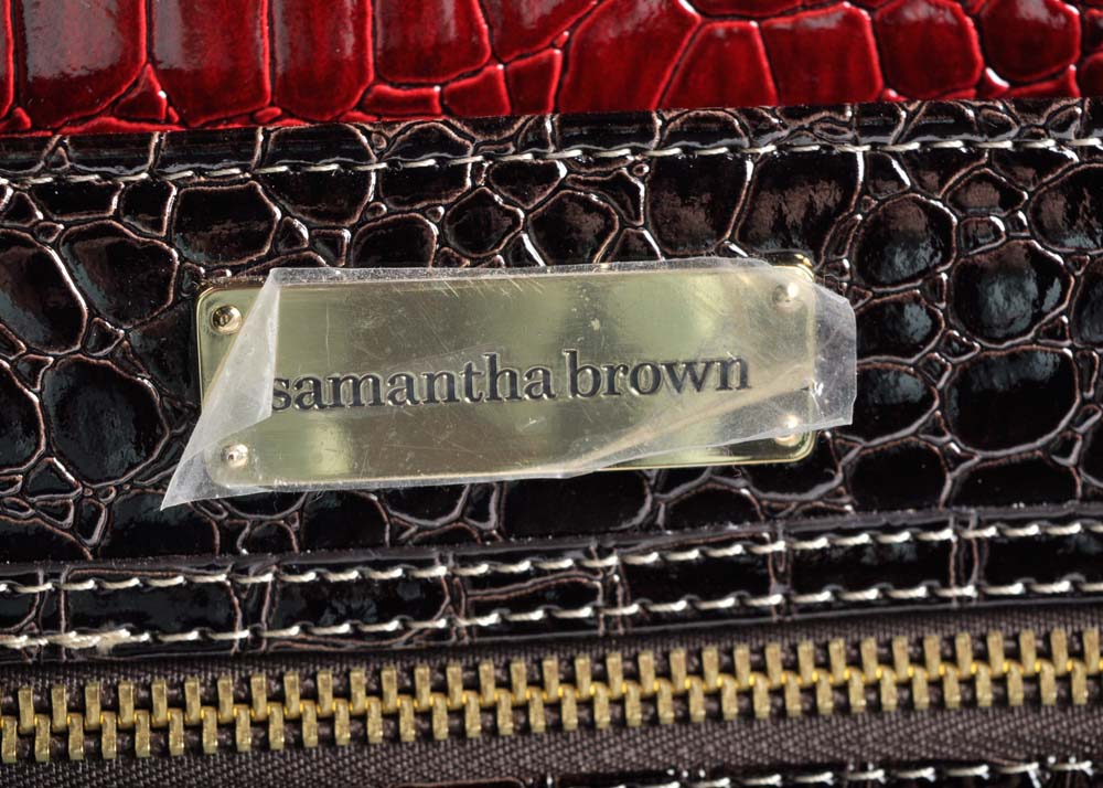 Samantha Brown Rolling Suitcase with Tote and Accessory Bags