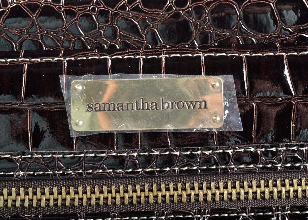 Samantha Brown Rolling Suitcase with Tote and Accessory Bags