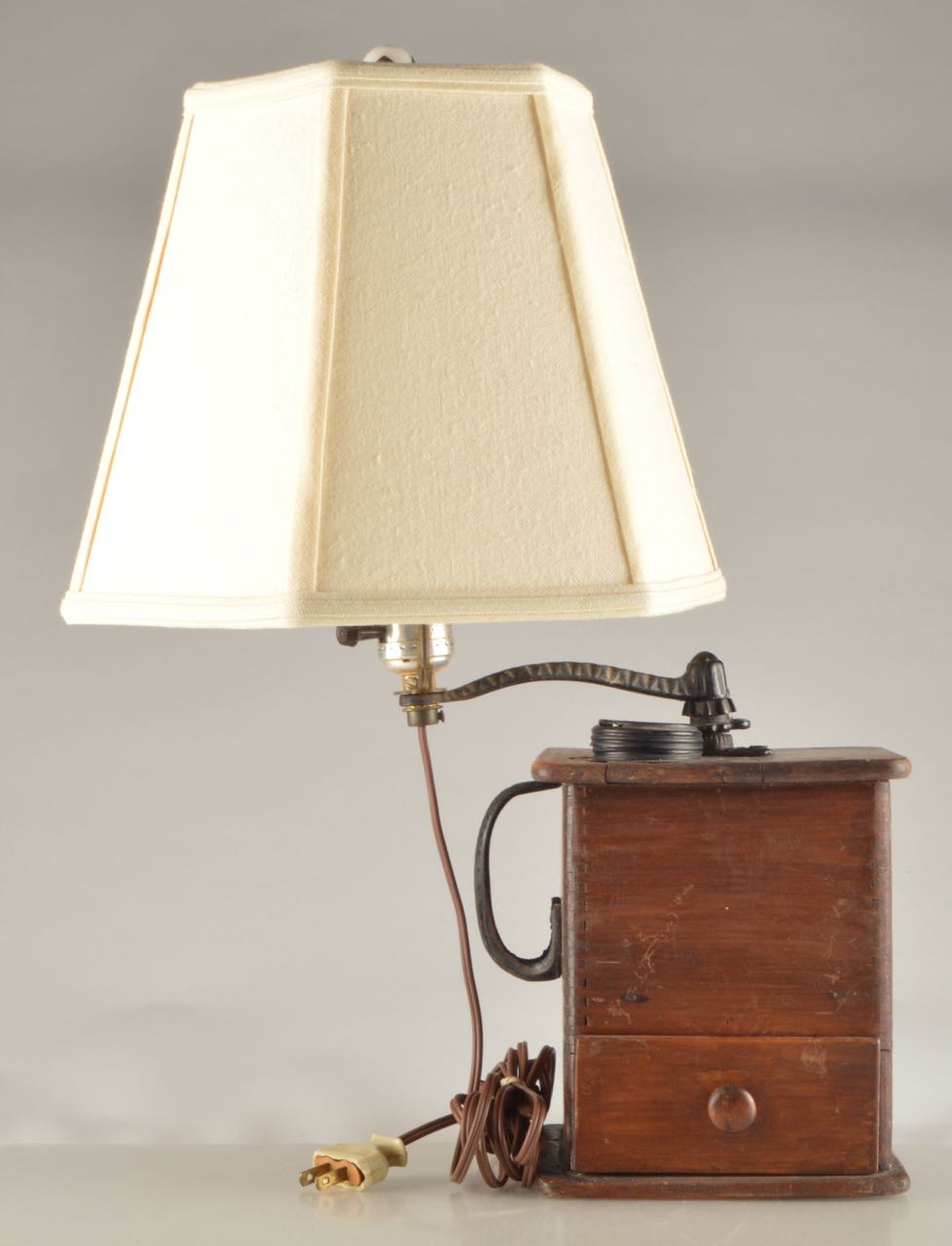 Vintage Coffee Grinder and Grinder Lamp