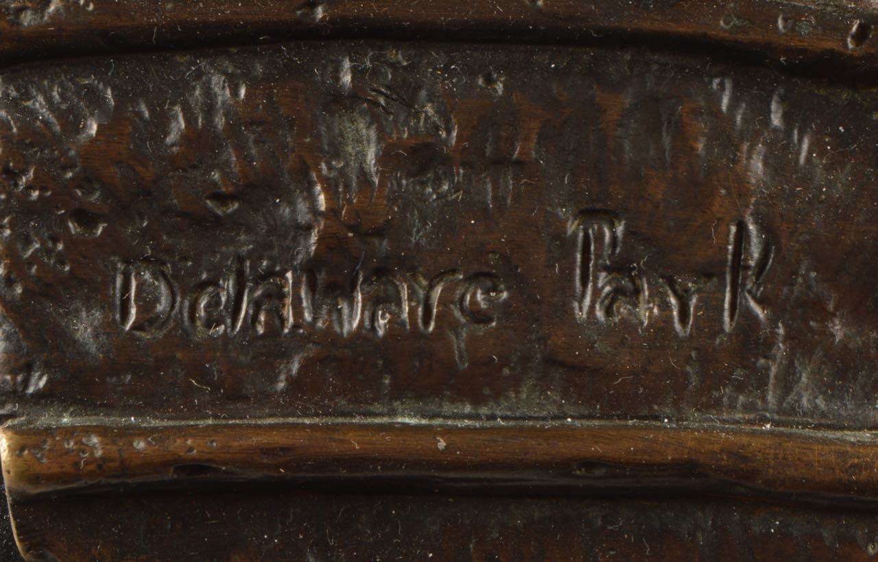 Delaware Park Bronze and Marble Racehorse Sculpture