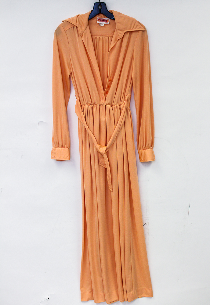1970s Group of Glossy Maxi Evening Dresses