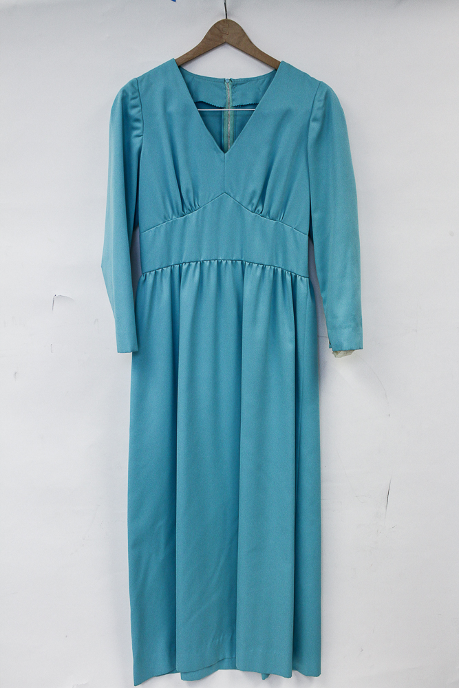 1970s Group of Glossy Maxi Evening Dresses