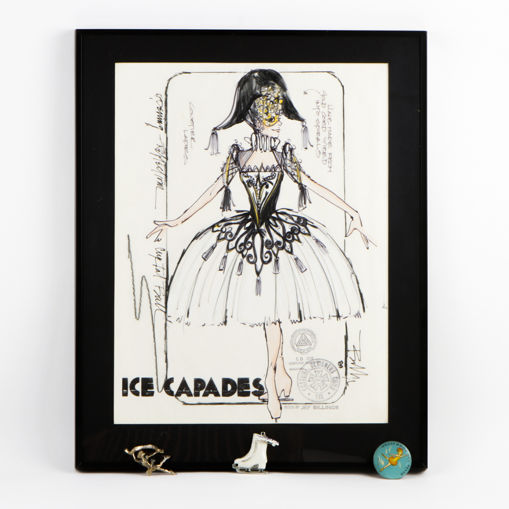 Jef Billings Ink on Paper Sketch "Female Principals- Masquerade, Ice capades 50th Anniversary Tour"