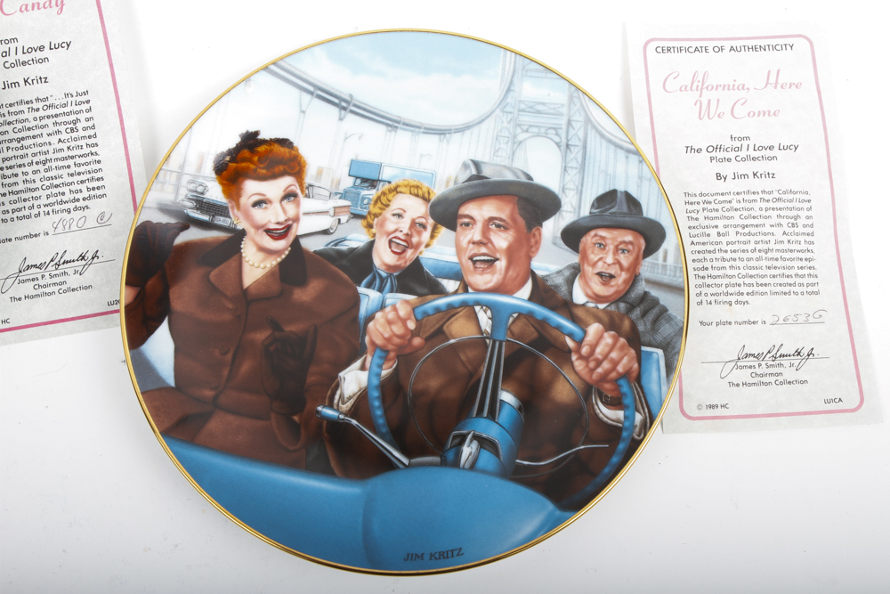 Collection of Hamilton Collection "I Love Lucy" plates