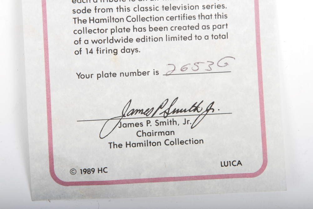 Collection of Hamilton Collection "I Love Lucy" plates