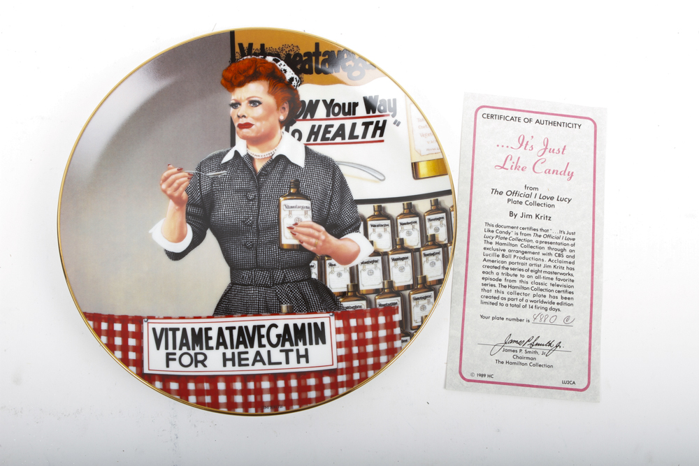 Collection of Hamilton Collection "I Love Lucy" plates