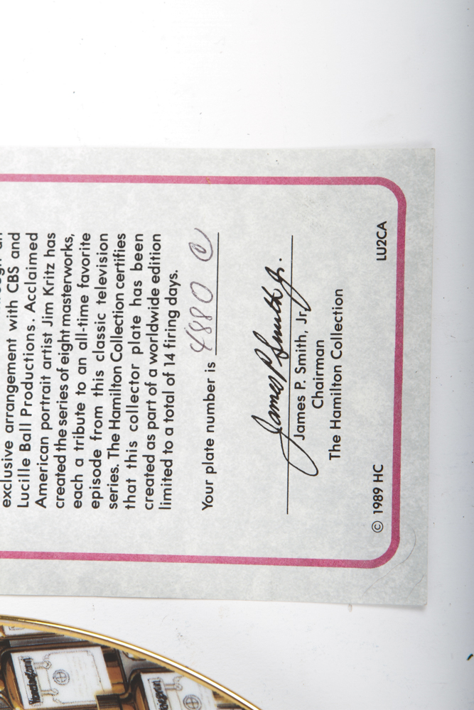 Collection of Hamilton Collection "I Love Lucy" plates