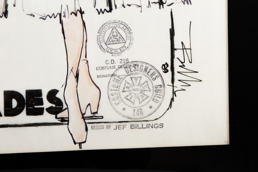 Jef Billings Ink on Paper Sketch "Female Principals- Masquerade, Ice capades 50th Anniversary Tour"