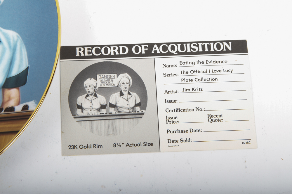 Collection of Hamilton Collection "I Love Lucy" plates