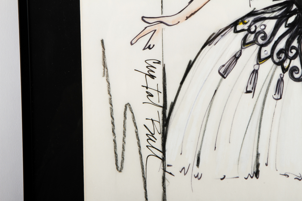 Jef Billings Ink on Paper Sketch "Female Principals- Masquerade, Ice capades 50th Anniversary Tour"