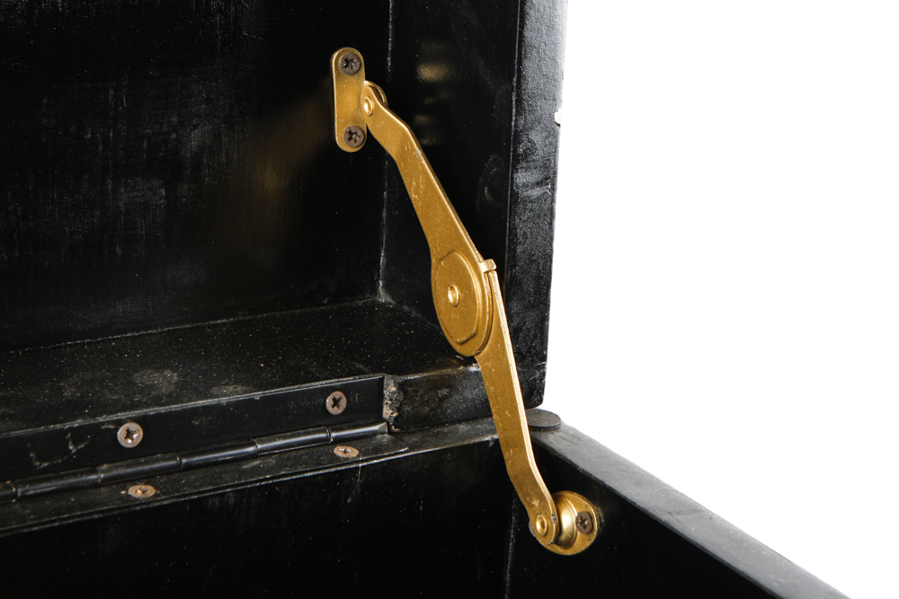 Wooden Trunk on Metal Stand